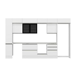 Alvinka 380x240 Cm High Gloss Mutfak Dolabı Beyaz Beyaz Mbb-e80b40s60-3