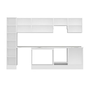 Alvinka 300x210 Cm High Gloss Mdf Mutfak Dolabı Beyaz Beyaz Mb-e80b40s60-1