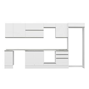 Alvinka 390x222 Cm High Gloss Mdf Mutfak Dolabı Beyaz Beyaz Mb-e90s40s60-2