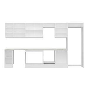 Alvinka 390x222 Cm High Gloss Mdf Mutfak Dolabı Beyaz Antrasıt Mb-e90s40s60-2