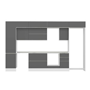 Alvinka 375x240 Cm High Gloss Mdf Mutfak Dolabı Beyaz Antrasıt Mbb-e80b50s45-2