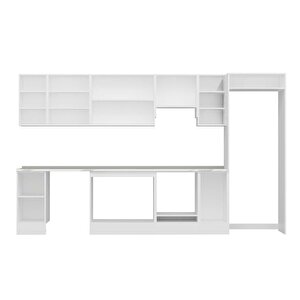 Alvinka 370x222 Cm High Gloss Mdf Mutfak Dolabı Beyaz Antrasıt Mb-e90s40s40-1