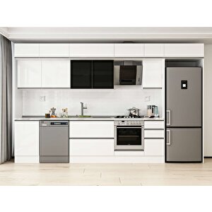 370x240 Cm High Gloss Mdf Mutfak Dolabı Beyaz Beyaz Mb-e80s50s40-3 Beyaz