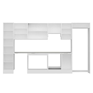 Alvinka 370x222 Cm High Gloss Mdf Mutfak Dolabı Beyaz Antrasıt Mbb-e80b45s45-1