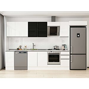 370x222 Cm High Gloss Mdf Mutfak Dolabı Beyaz Beyaz Mb-e90s40s40-3 Beyaz