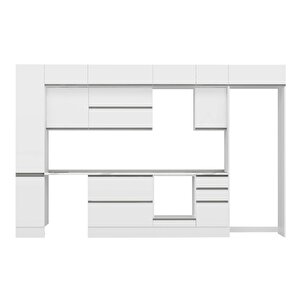 Alvinka 365x240 Cm High Gloss Mdf Mutfak Dolabı Beyaz Beyaz Mbb-e80b40s45-2