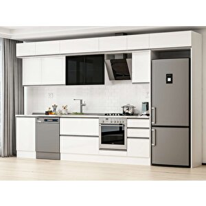 385x240 Cm High Gloss Mdf Mutfak Dolabı Beyaz Beyaz Mb-e90s50s45-3 Beyaz