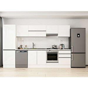 320x210 Cm High Gloss Mutfak Dolabı Beyaz Beyaz Mb-e80b60s60-1 Beyaz
