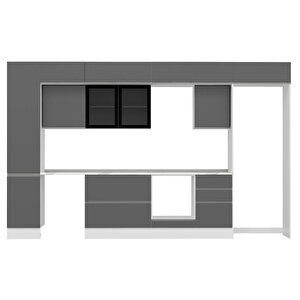 Alvinka 385x240 Cm High Gloss Mutfak Dolabı Beyaz Antrasıt Mbb-e90b45s50-3
