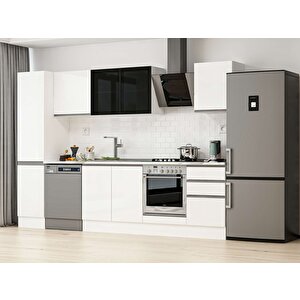 305x210 Cm High Gloss Mutfak Dolabı Beyaz Beyaz Mb-e90b45s50-3 Beyaz