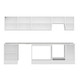 Alvinka 300x210 Cm High Gloss Mutfak Dolabı Beyaz Beyaz M-e80s60s40-1