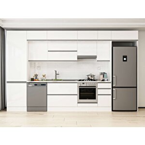 390x240 Cm High Gloss Mutfak Dolabı Beyaz Beyaz Mbb-e90b60s40-1 Beyaz