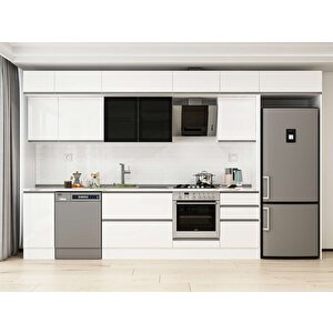 380x240 Cm High Gloss Mdf Mutfak Dolabı Beyaz Beyaz Mb-e90s40s50-3 Beyaz