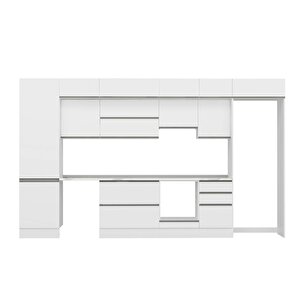 Alvinka 390x240 Cm High Gloss Mutfak Dolabı Beyaz Beyaz Mbb-e80b60s50-1