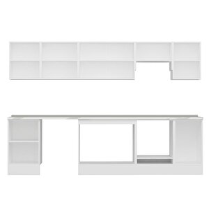 Alvinka 305x210 Cm High Gloss Mutfak Dolabı Beyaz Beyaz M-e90s50s45-1