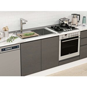 395x222 Cm High Gloss Mdf Mutfak Dolabı Beyaz Antrasıt Mb-e90s60s45-2 Antrasit