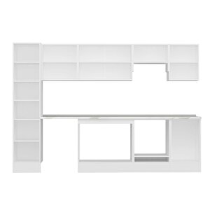 Alvinka 295x210 Cm High Gloss Mdf Mutfak Dolabı Beyaz Antrasıt Mb-e80b45s50-1