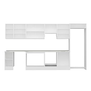 Alvinka 380x222 Cm High Gloss Mdf Mutfak Dolabı Beyaz Beyaz Mb-e80s40s60-1