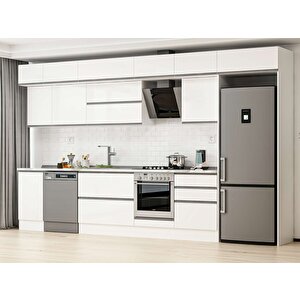 385x240 Cm High Gloss Mutfak Dolabı Beyaz Beyaz Mb-e80s45s60-2 Beyaz