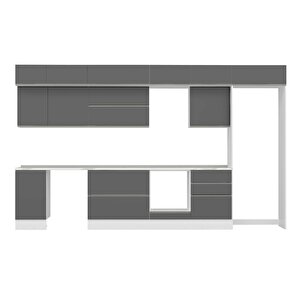 Alvinka 385x240 Cm High Gloss Mutfak Dolabı Beyaz Beyaz Mb-e80s45s60-2