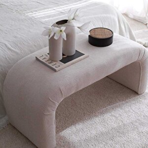 Nina Dekoratif Bench - Beyaz 106x45x46 Cm