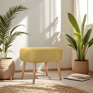 Sirius Dekoratif Puf - Sarı 50x42x43 Cm