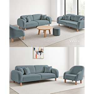 Lara Koltuk Takımı & Oturma Grubu - Turkuaz (3+3+1)