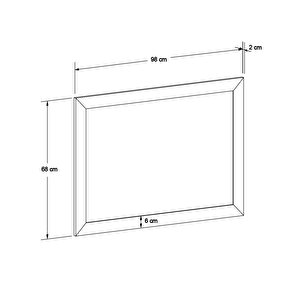 Oryana Ayna - Diamond Beyaz 68x98x2 Cm