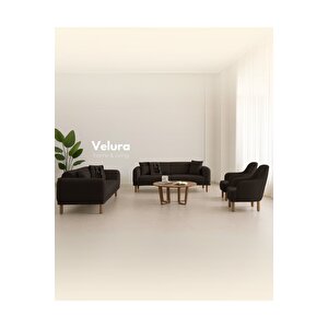 Lara Üçlü Koltuk & 3 ' Lü Kanepe - Koyu Ceviz