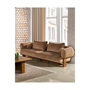 Bella Kanepe & Üçlü Koltuk - Kahverengi