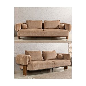 Bella Kanepe & Üçlü Koltuk - Kahverengi