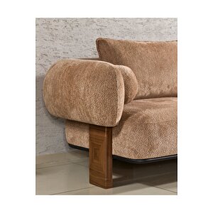 Bella Kanepe & Üçlü Koltuk - Kahverengi