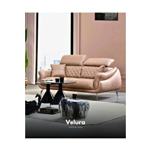 Ezel Üçlü Kanepe - Krem