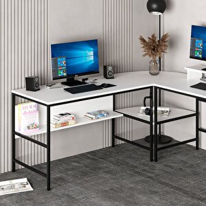 Greta Köşe Masa Set-beyaz
