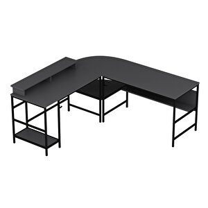 Greta Köşe Masa Set (led Işıklı) - Antrasit