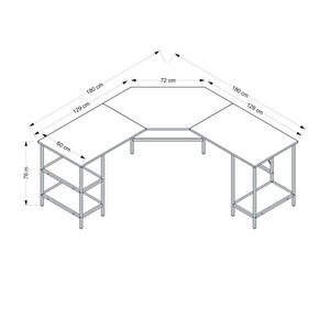 Power Bilg.masa Rafsız Siyah Metal Ayaklı-mat Siyah