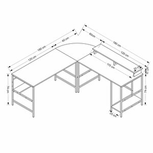 Greta Köşe Masa Set (led Işıklı) - Beyaz