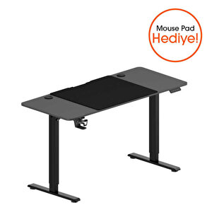 Adore Gaming Elevator-x Yükseklik Ayarlı Oyuncu Masası - Siyah 160x72-117x75 Cm