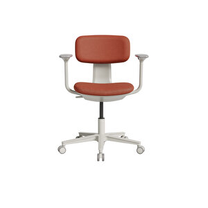 Tesla Comfort Çalışma Koltuğu - Koyu Turuncu Kumaş 61x74-86x60 Cm