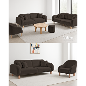 Lara Koltuk Takımı & Oturma Grubu - Koyu Ceviz (3+3+1+1)