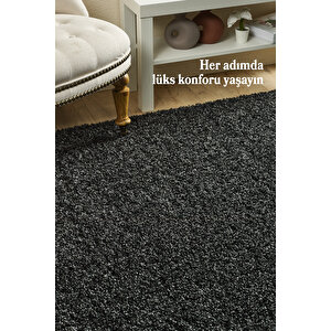 Modern Desensiz Antrasit Halı Salon Halısı Oturma Odası Halısı Çocuk Halısı Yumuşak Özel Ölçü Halı 100x200 cm