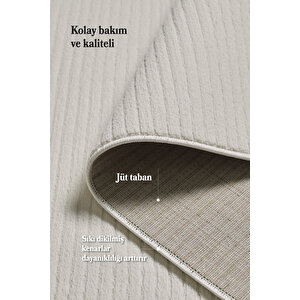Modern Halı Özel Kesim Halı Kolay Temizlenebilir Halı Salon Halısı Mutfak Halısı Yolluk Krem Halı