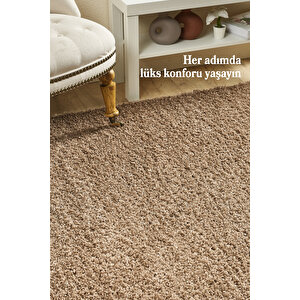 Modern Desensiz Koyu Kahve Halı Salon Halısı Oturma Odası Halısı Çocuk Halısı Yumuşak Halı Yuvarlak 120x120 cm