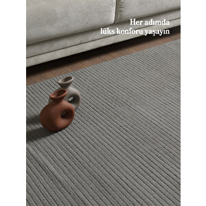 Modern Halı Özel Kesim Halı Kolay Temizlenebilir Halı Salon Halısı Mutfak Halısı Yolluk Gri Halı 100x350 cm