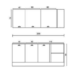 200 Cm %100 Mdf Greena White Köşe Modülü