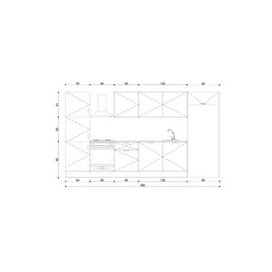 380 Cm %100 Mdf Tezgahlı Efil Ankastre Mutfak Dolabı