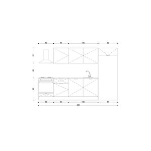320 Cm %100 Mdf Tezgahlı Efil Ankastre Mutfak Dolabı