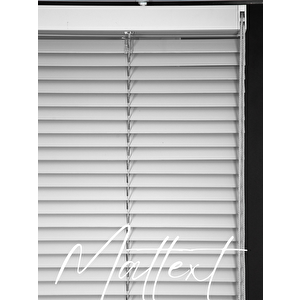 Beyaz 25 Mm Redektörlü Ahşap  Jaluzi Perde 110x210 cm