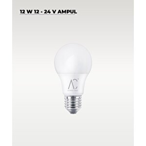 12w 12-24v  Ampul 6500k - Beyaz Işık - E-27 Duy