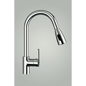 Spiral Uçlu Çekilebilir Mutfak Bataryası- Tamamen Pirinç